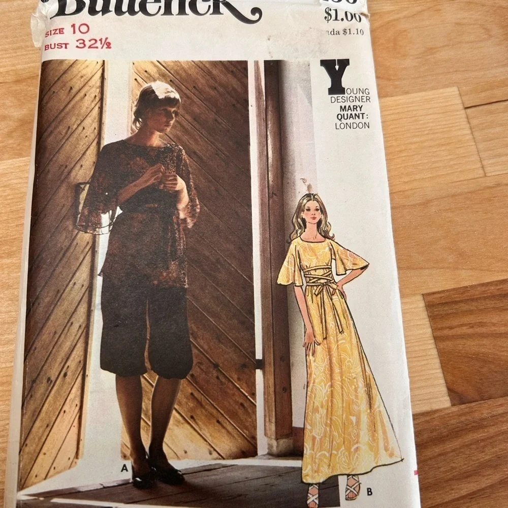 Rare vintage Butterick Pattern 6256 - size 10- tunic and culottes - Picture 7 of 8